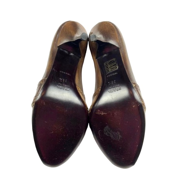 Vintage Prada Leather Peep Toe Heels 38.5   8 - Picture 9 of 13